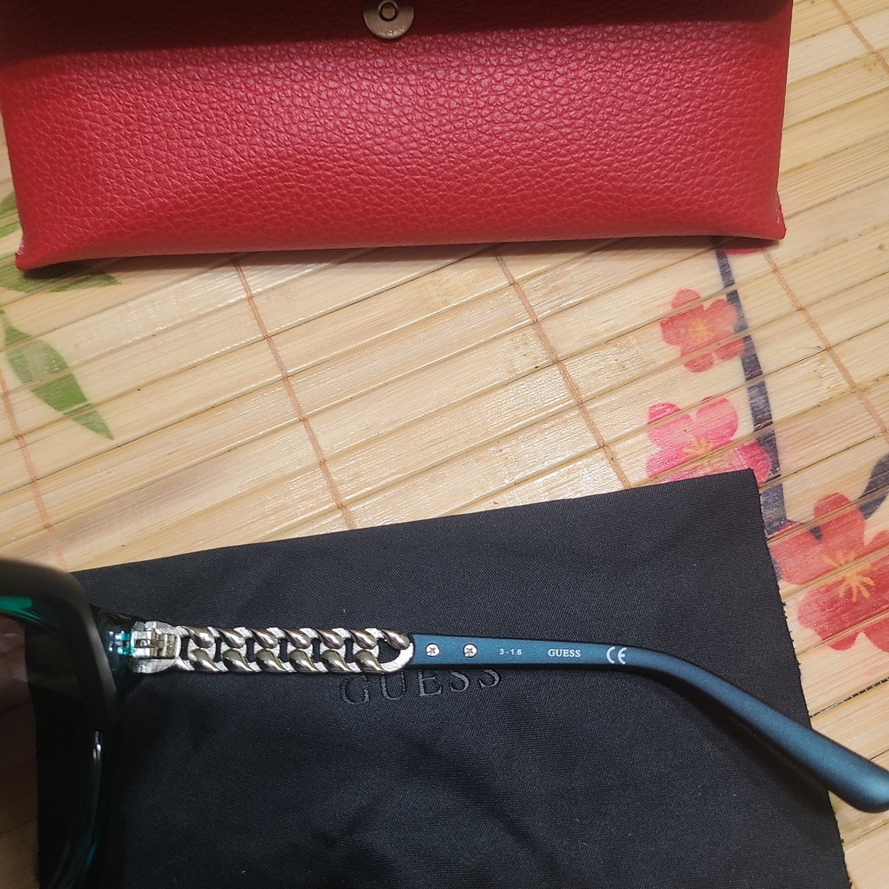 SOLD NEW GUESS GF 6004 92B CRYSTAL TEAL GRADIENT AUTHENTIC DESIGNER SUNGLASS - Picture 6 of 7